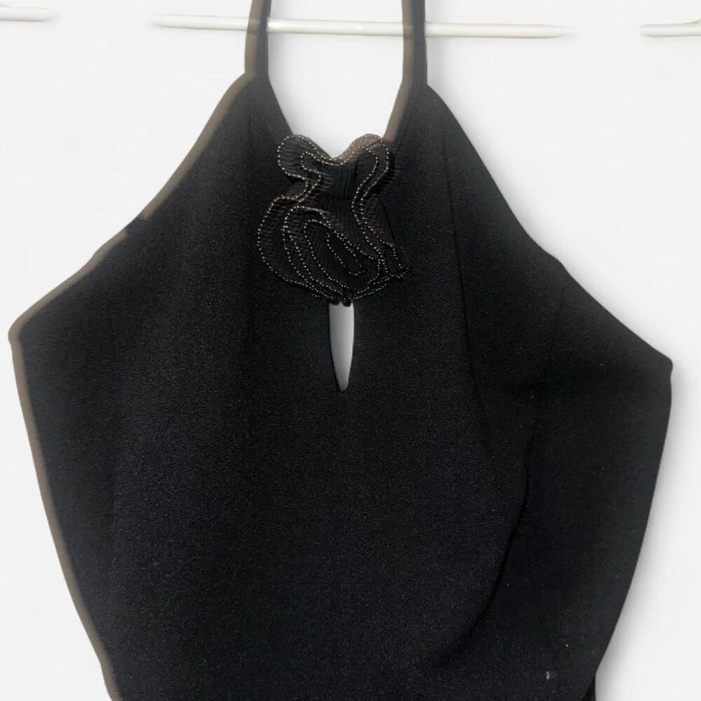 Women's Black Halter Midi Dress